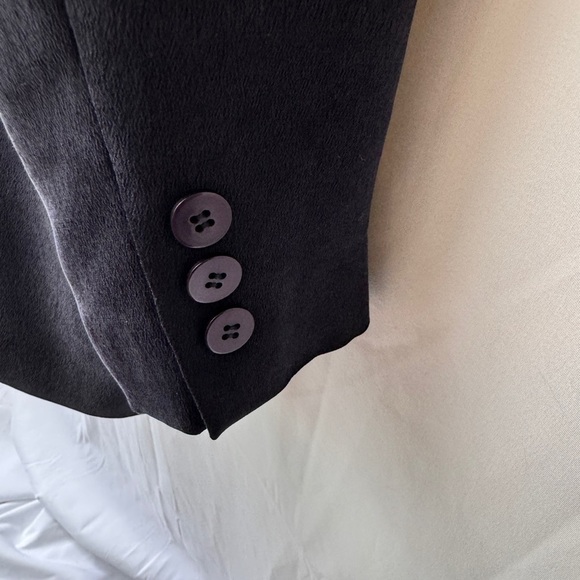 Vintage 90s Chaus 100% Silk Tailored Preppy Minimalist Oversized Blazer, Sz.12 - Picture 10 of 12